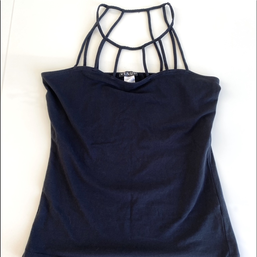 Venus Black Strappy Tank Size Medium